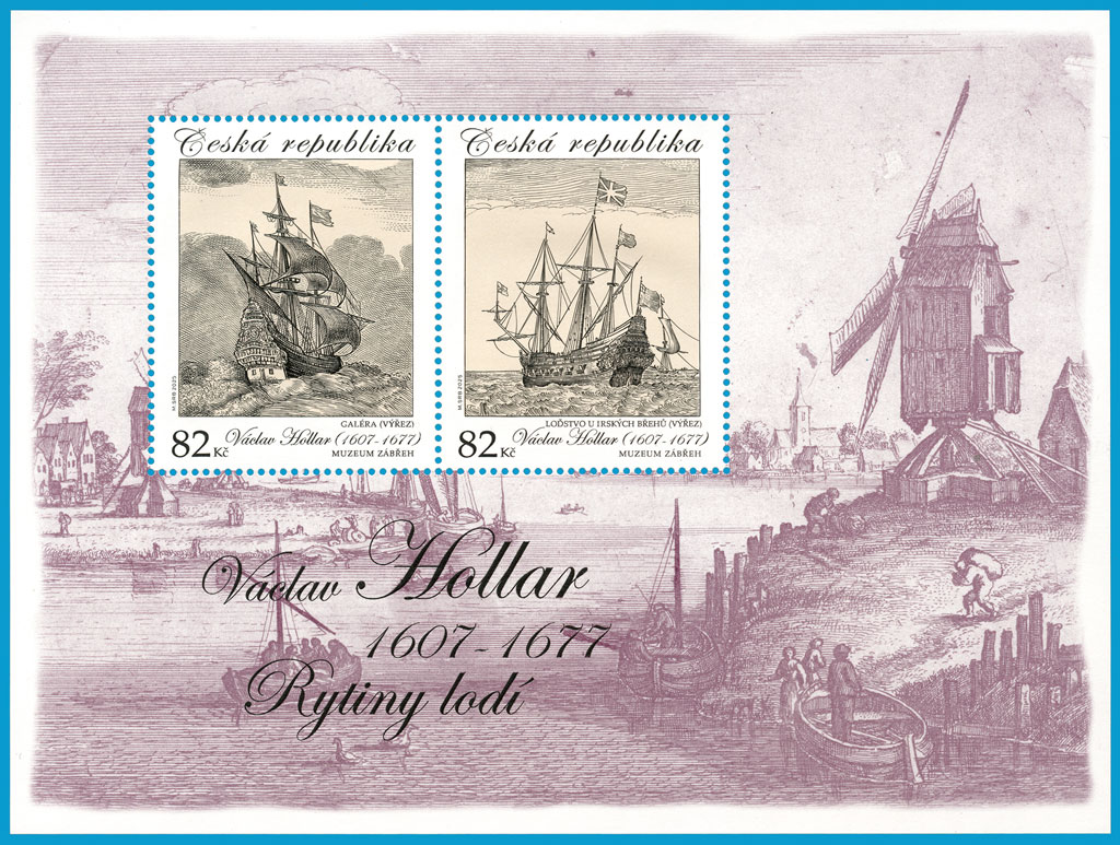 Works of Art on Postage Stamps: Václav Hollar – Ship Engravings